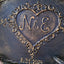Handcrafted sculpted 3D relief wedding guest book cover with custom monogram and wedding date
