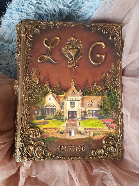 Custom Venue Illustration Guest Book – Personalized 3D Keepsake Album for Weddings & Estates