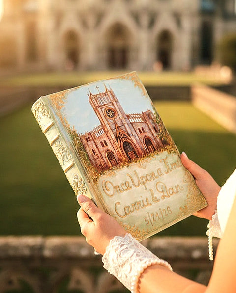 Custom Venue Illustration Guest Book – Personalized 3D Keepsake Album for Weddings & Estates