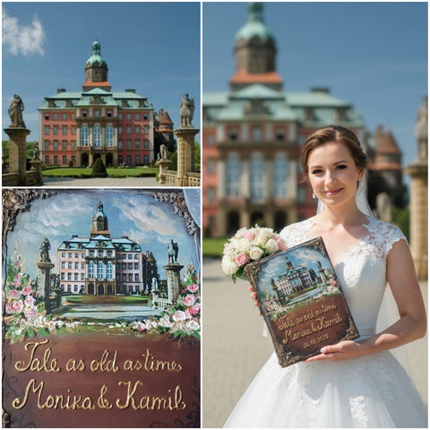 Custom Venue Illustration Guest Book – Personalized 3D Keepsake Album for Weddings & Estates