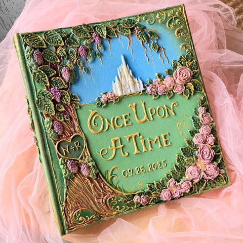 Personalized Photo Album & Fairytale Wedding Guest Book – Once Upon A Time Castle Memory Book