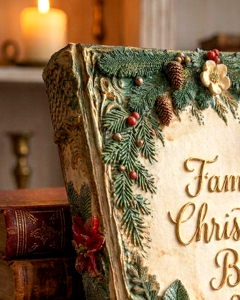 Personalized 3D Sculpted Christmas Book – Custom Holiday Photo Album & Family Memory Keepsake