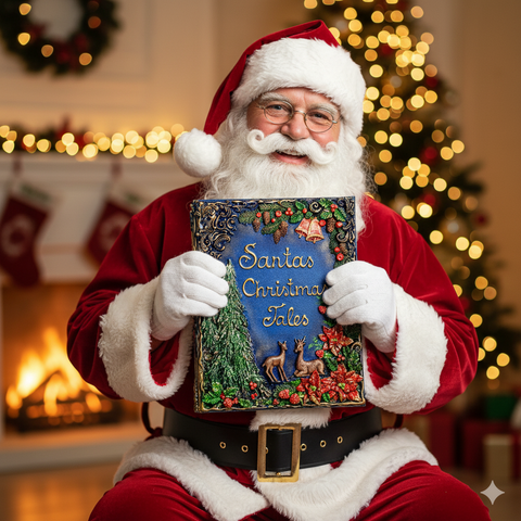 Personalized “Santa's Christmas Tales” 3D Embossed Keepsake Book & Christmas Memory Album
