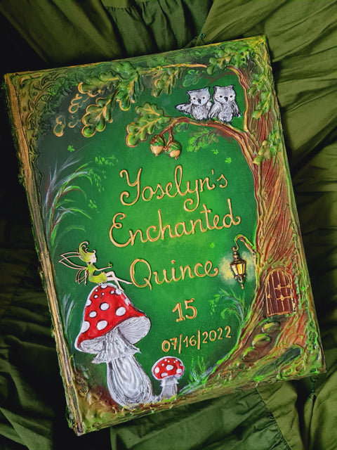 Custom Enchanted Forest Guest Book – Whimsical Fairy & Woodland Mushroom Album for Weddings, Quinceañera & Birthdays