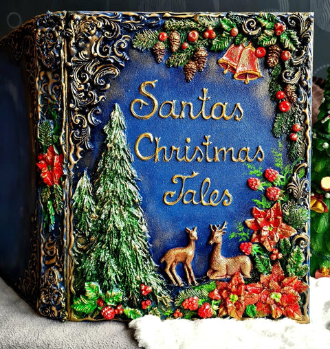 Personalized “Santa's Christmas Tales” 3D Embossed Keepsake Book & Christmas Memory Album
