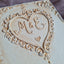 Personalized Vintage Wedding Guest Book – 3D Sculpted Gold Heart Monogram Keepsake with Feather Pen & Stand