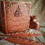 Rustic, copper wedding guest book with castle. Book and set -book, feather pen and penholder
