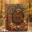 Personalized enchanted forest 3D sculpted fairy tale wedding guest book - keepsake with tree trunk frame, lovebirds, and colorful flowers, custom names Lorena and Dinesh 