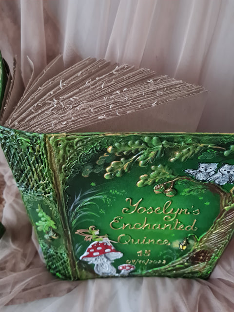 Custom Enchanted Forest Guest Book – Whimsical Fairy & Woodland Mushroom Album for Weddings, Quinceañera & Birthdays