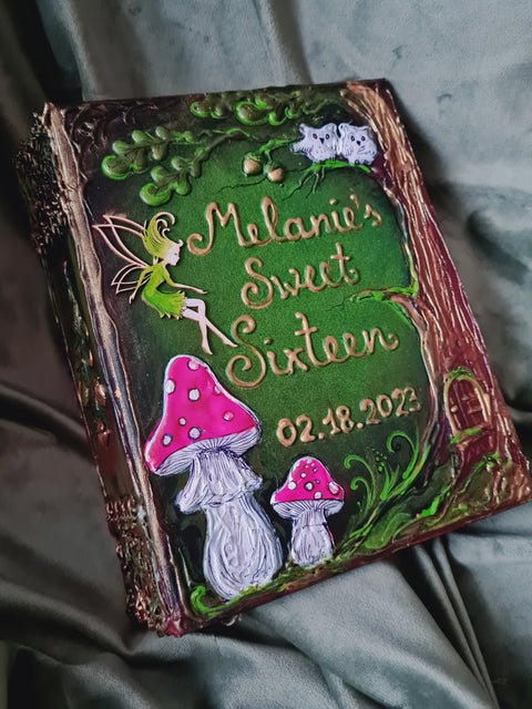 Custom Enchanted Forest Guest Book – Whimsical Fairy & Woodland Mushroom Album for Weddings, Quinceañera & Birthdays