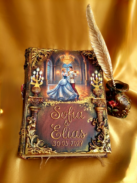 Custom Fairytale Guest Book with Your Photo, Personalized Memory Album, Quinceañera & Wedding Journal