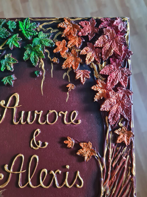 Autumn tree Wedding Guest Book, Personalized Woodland & Enchanted Forest Sign In Book.