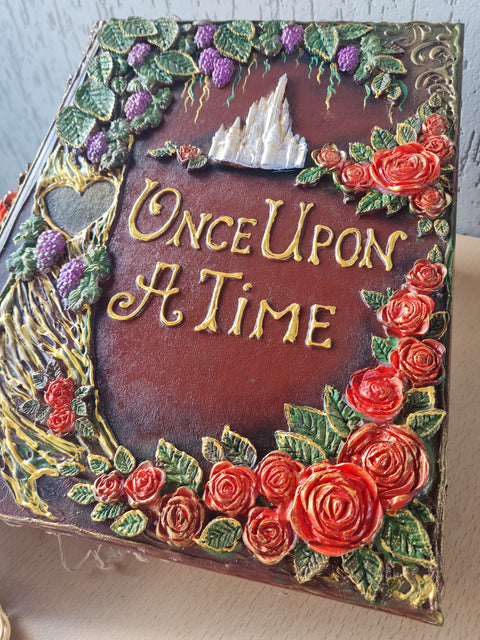 Fairytale Castle & Red Rose Personalised Wedding Guest Book Set