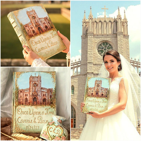 Custom Venue Illustration Guest Book – Personalized 3D Keepsake Album for Weddings & Estates