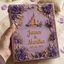 Personalized Purple Fairy Tale Wedding Guest Book – 3D Castle & Floral Memory Book