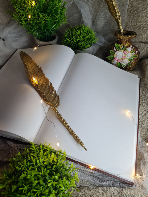 Be Our Guest Wedding Guest Book & Pen Set, Enchanted Rose Journal
