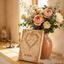 Personalized Vintage Wedding Guest Book – 3D Sculpted Gold Heart Monogram Keepsake with Feather Pen & Stand