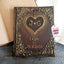 Personalized rustic wedding guest book set, with initials and date.