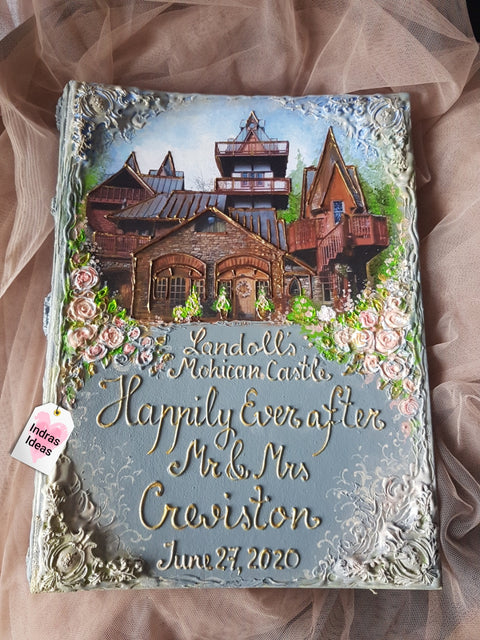 Unique personalized wedding guestbook, Fairy tale wedding, your individual wedding place