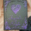 Black guest book with Purple heart wedding guest book Set. Custom wedding Guest Book with a Feather Pen and Penholder