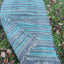 Fluffy carpet; Light Blue +Dark Gray +Light Gray; loomed Rug; 154x85cm