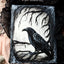 Black raven book with hand torn pages, magic diary, pagan wedding guestbook