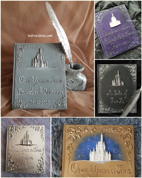 Cinderella's Castle Wedding guest book, set